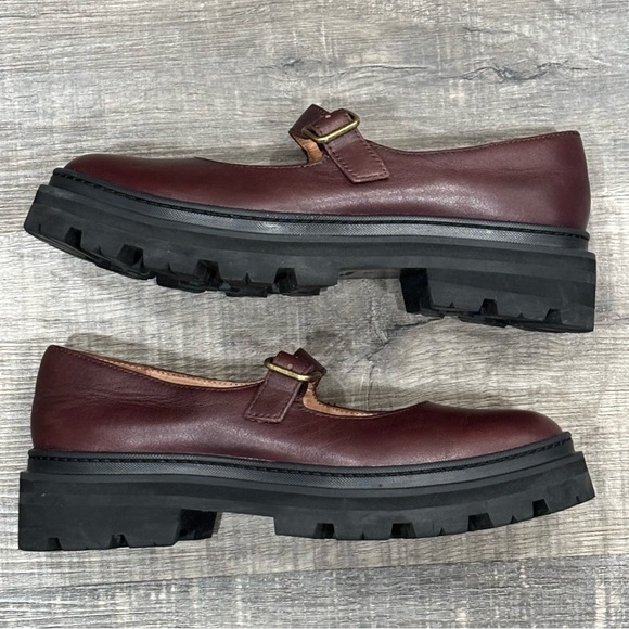 Madewell-“Freya” Chunky Lugsole Mary Janes in Dark Cabernet, Size 7 1/2, GUC - Picture 4 of 15